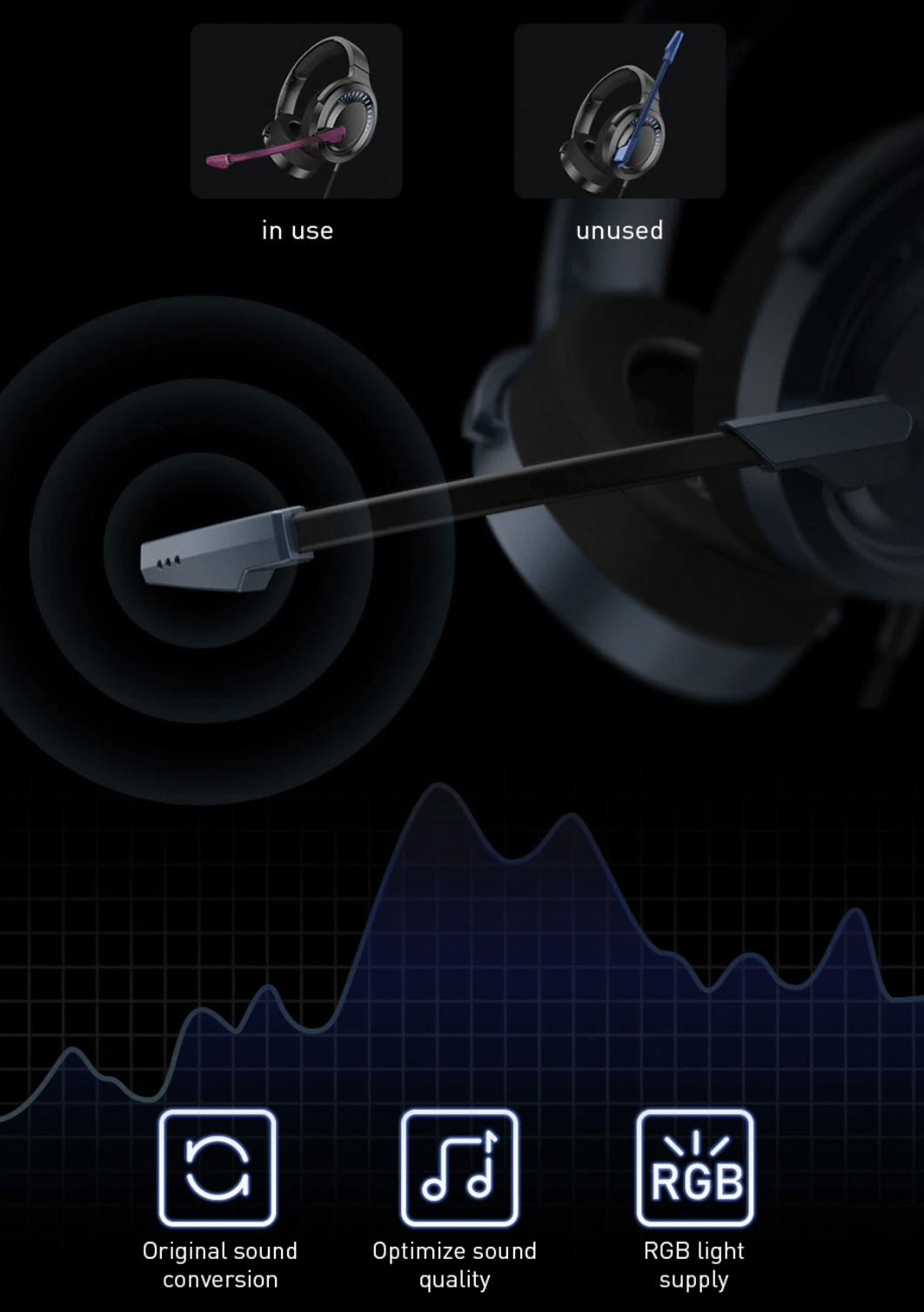 Audífonos Gamer 3D Virtual D05 Gamo USB Baseus-9