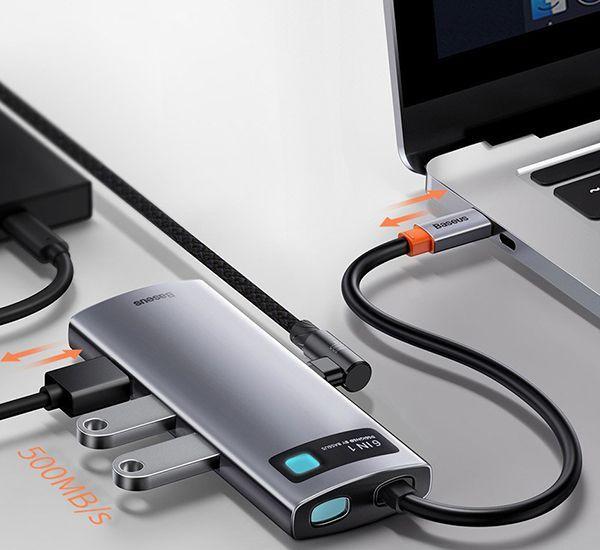 HUB Metal Glam Docking 6 en 1 Baseus-3