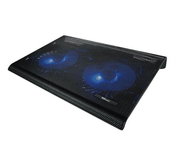Base Cooling Doble Ventilador Stand Notebook Mac Hasta 17" Trust-0
