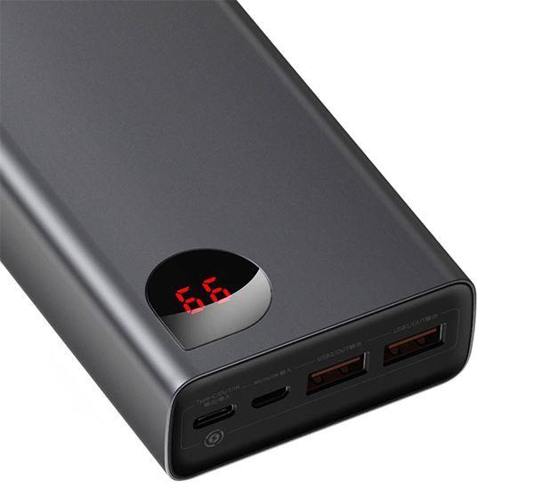 Bateria Externa 20.000 mAh Metal Digital Adaman 65 Watts Baseus-6