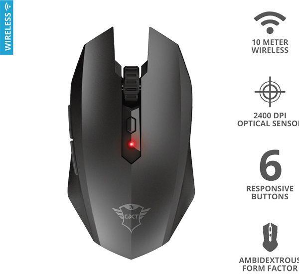 Mouse Gamer Fornite Tibia Inalambrico GXT115 Macci Trust-2