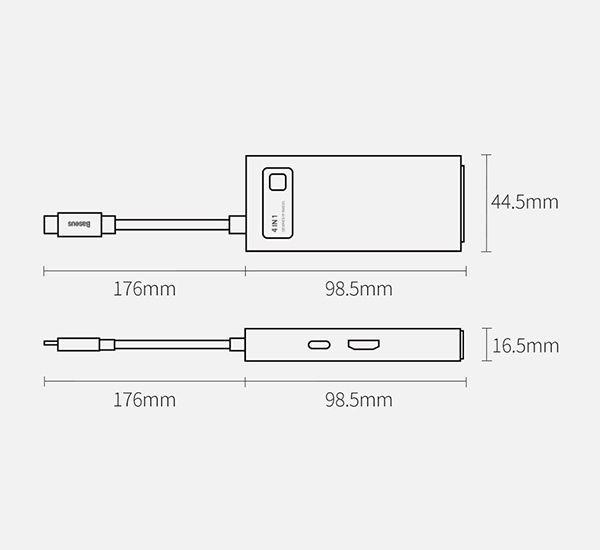 HUB Metal Glam Docking 4 en 1 Baseus-6