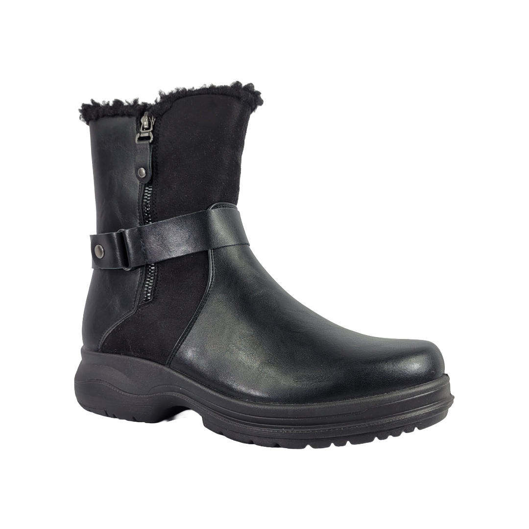 BOTINES BY PASS NEGRO CASUAL MUJER I26-YLM01-1-1