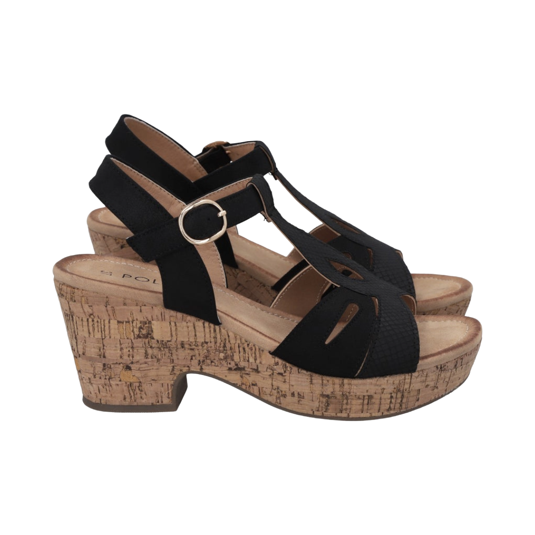 SANDALIAS DE FIESTA POLICE NEGRO MUJER PO-POS25B018-2