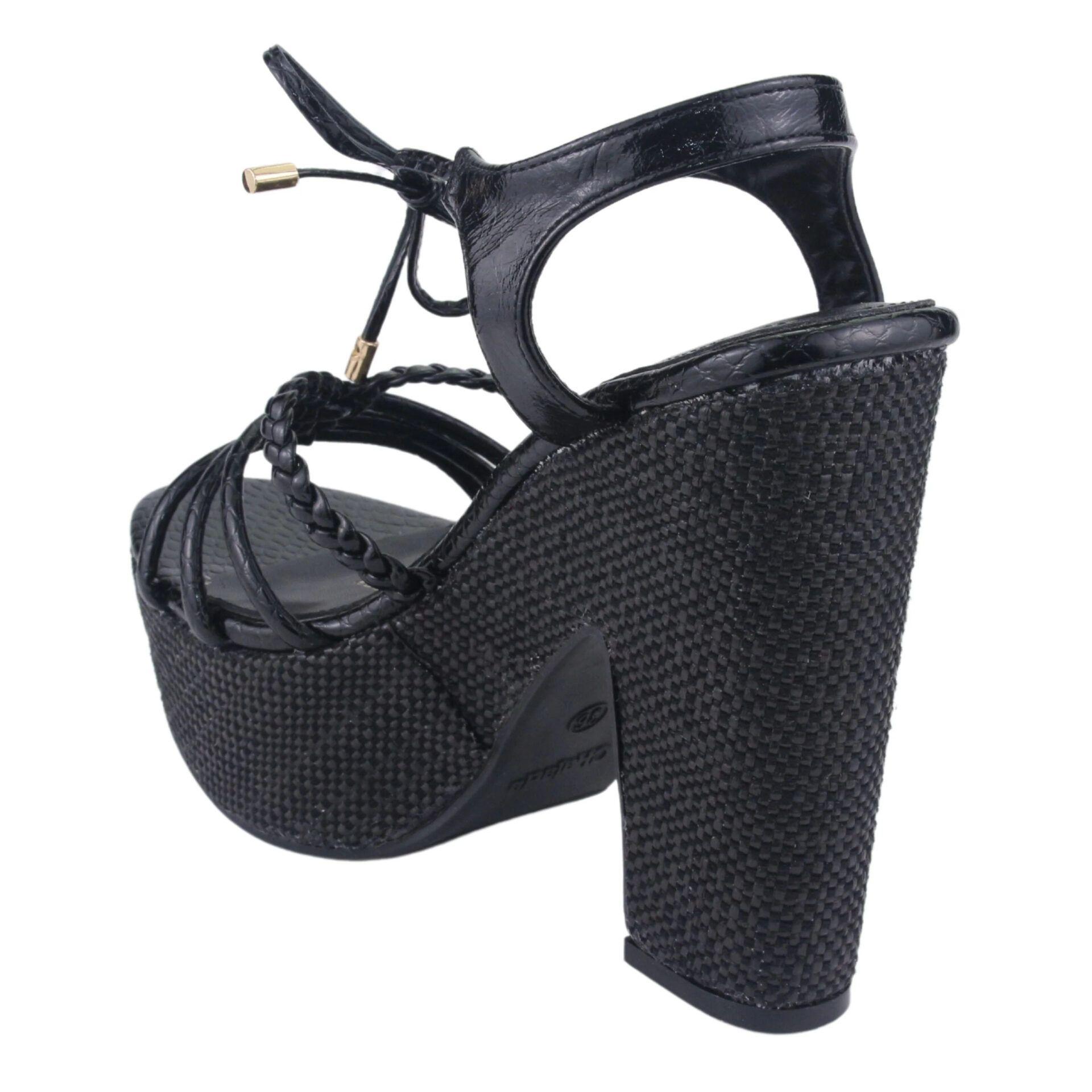 SANDALIA CHALADA MUJER NEGRO PLATAFORMA 5-FATTO-8-1