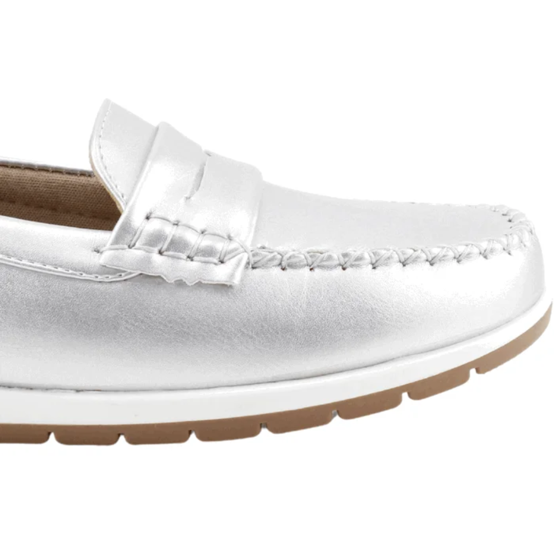 MOCASÍNES NEW WALK BIANCA PLATEADO MUJER  FM1240-V0-2