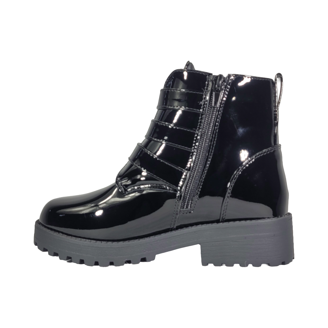 BOTINES BAMBOO NEGRO CHAROL INFANTIL 1816-02-3