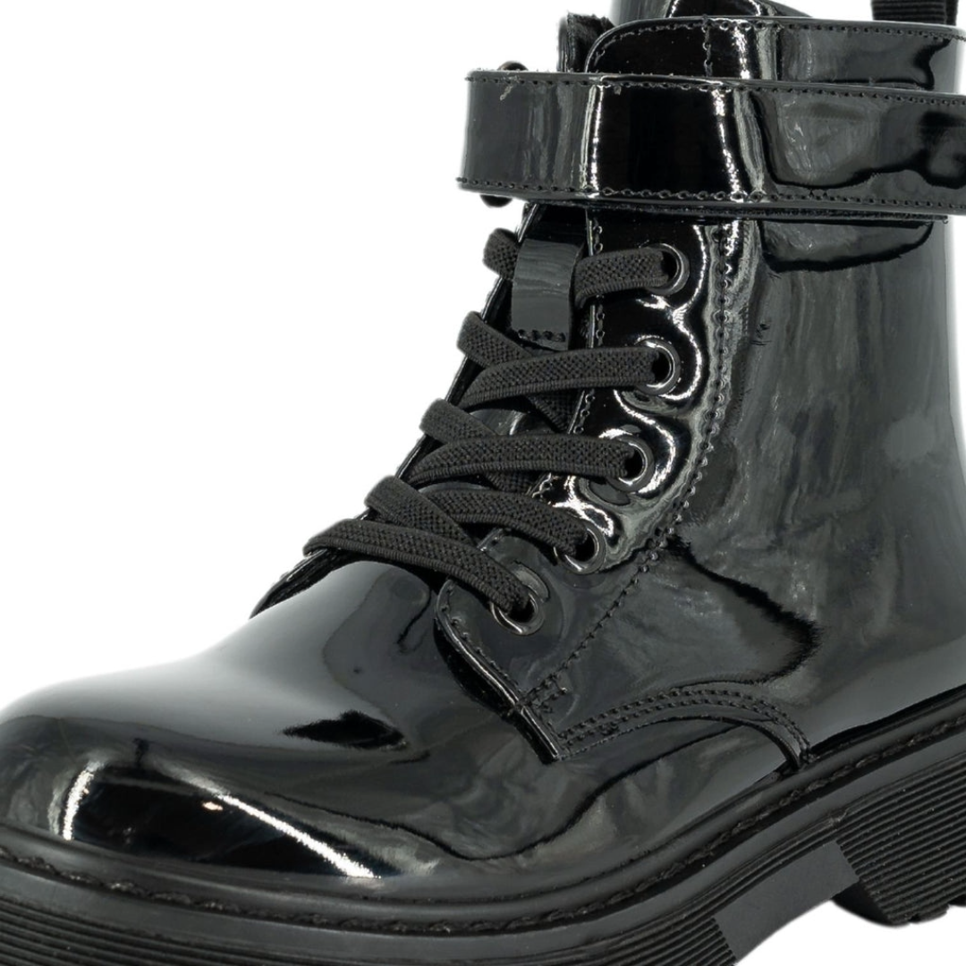 BOTINES BAOMBOO DANICA NEGRO CHAROL INFANTIL 1824-02-2