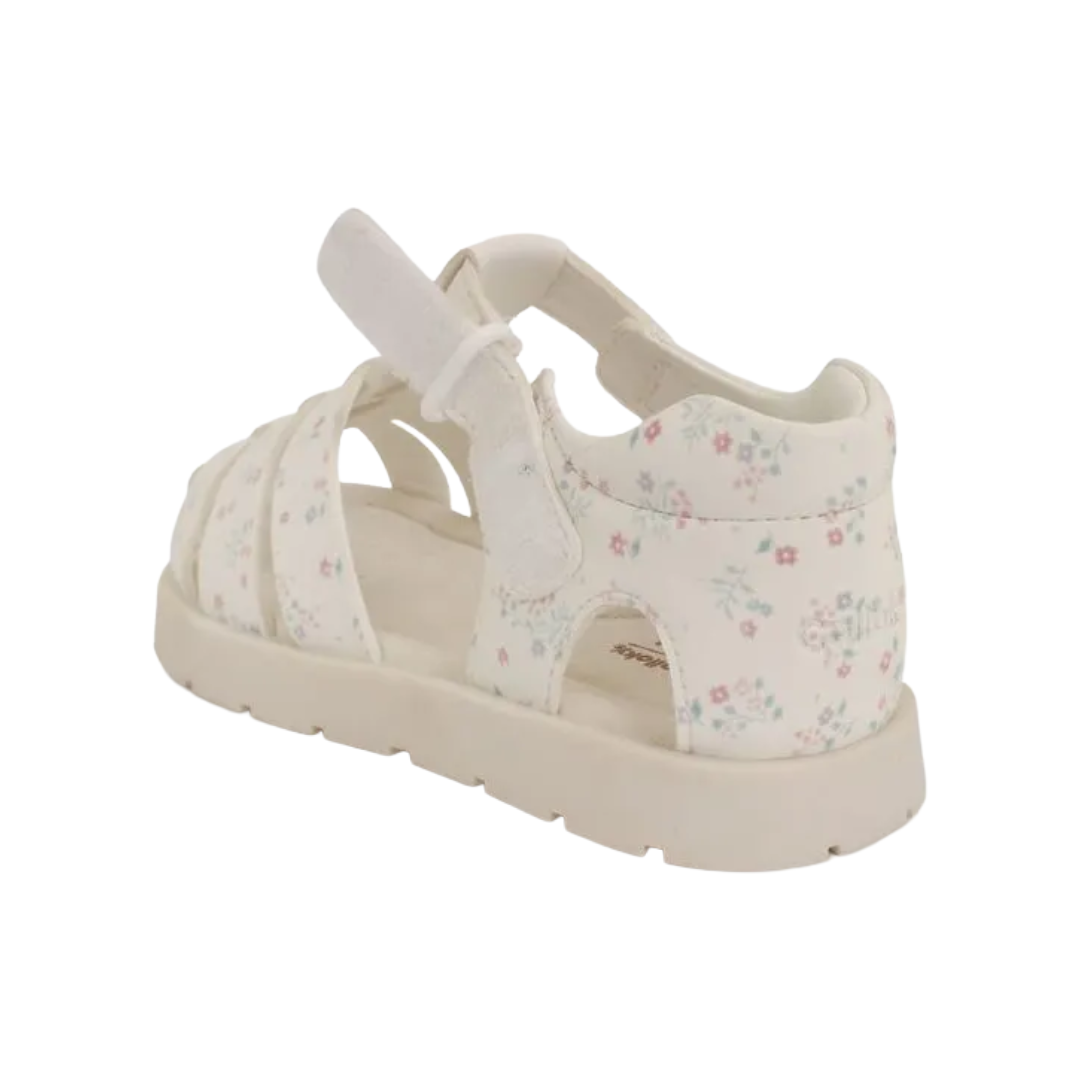 SANDALIAS COLLOKY CANGREJERA BLANCA CON FLORES BEBÉS | 430402-2