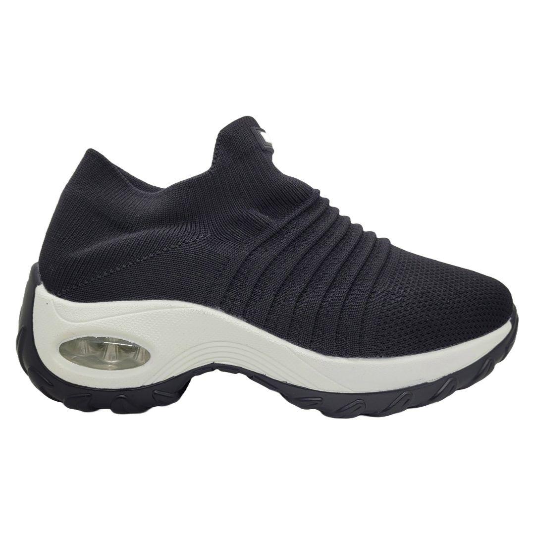 ZAPATILLAS WISDOM SIN CORDONES BLANCO/NEGRO W036-0