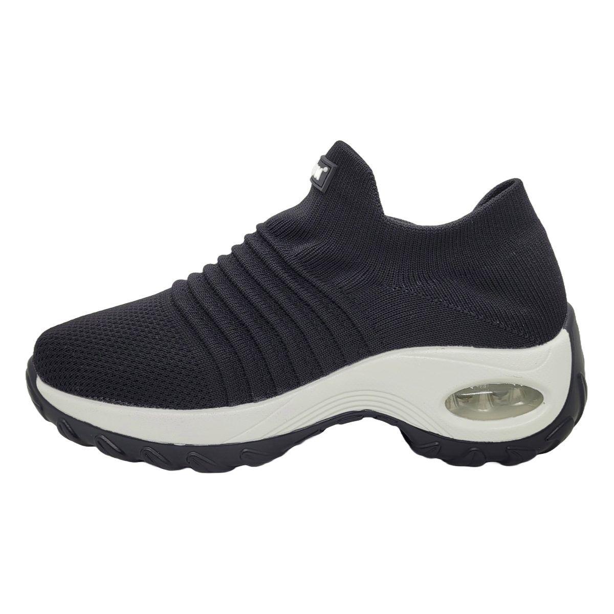 ZAPATILLAS WISDOM SIN CORDONES BLANCO/NEGRO W036-1