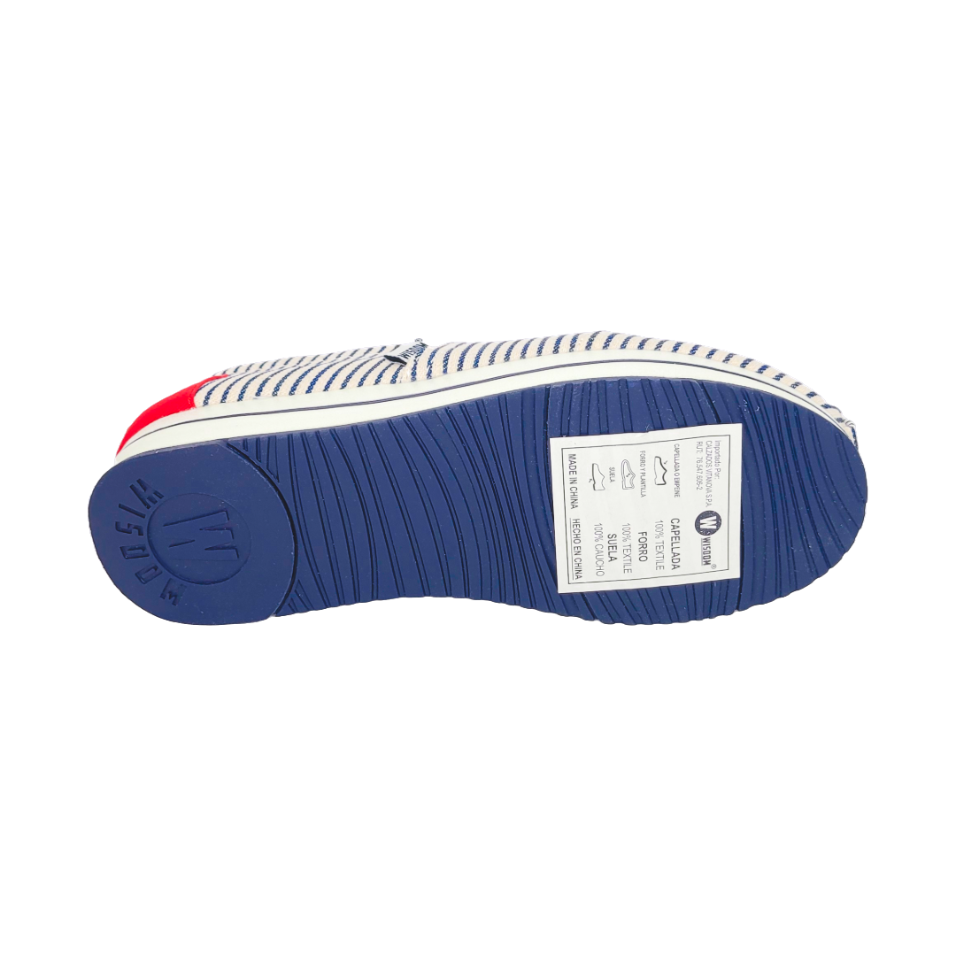 ALPARGATA WISDOM LINEAS AZULES MUJER | W-010-4