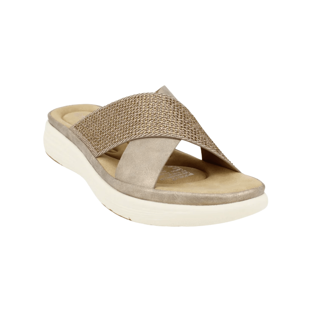 SANDALIAS NEW WALK GLITTER BEIGE MUJER | 3J9435-2-1