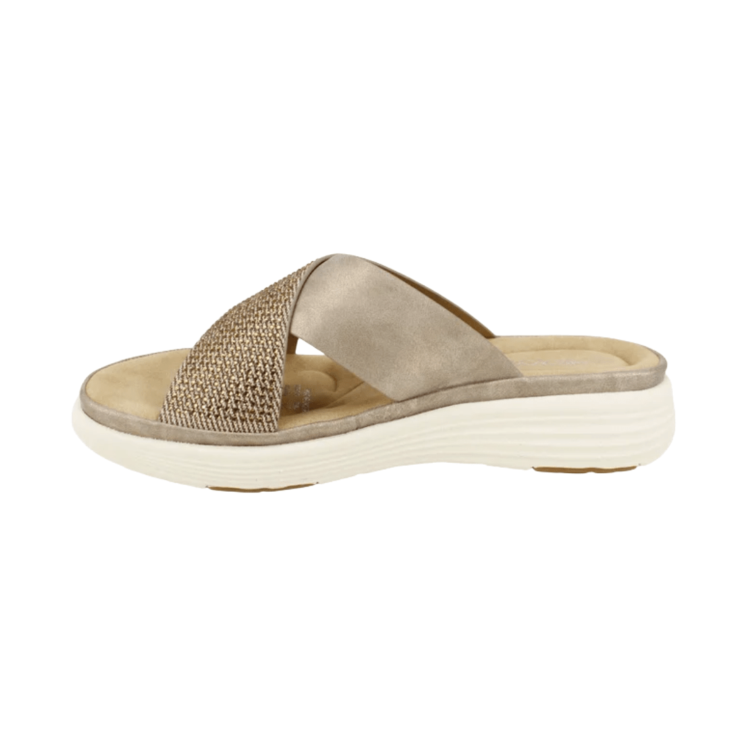 SANDALIAS NEW WALK GLITTER BEIGE MUJER | 3J9435-2-2