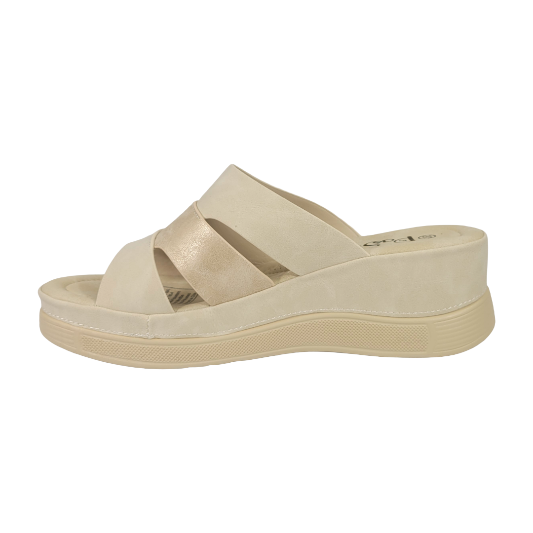 SANDALIAS BY PASS BEIGE MUJER Y9657-3A-2