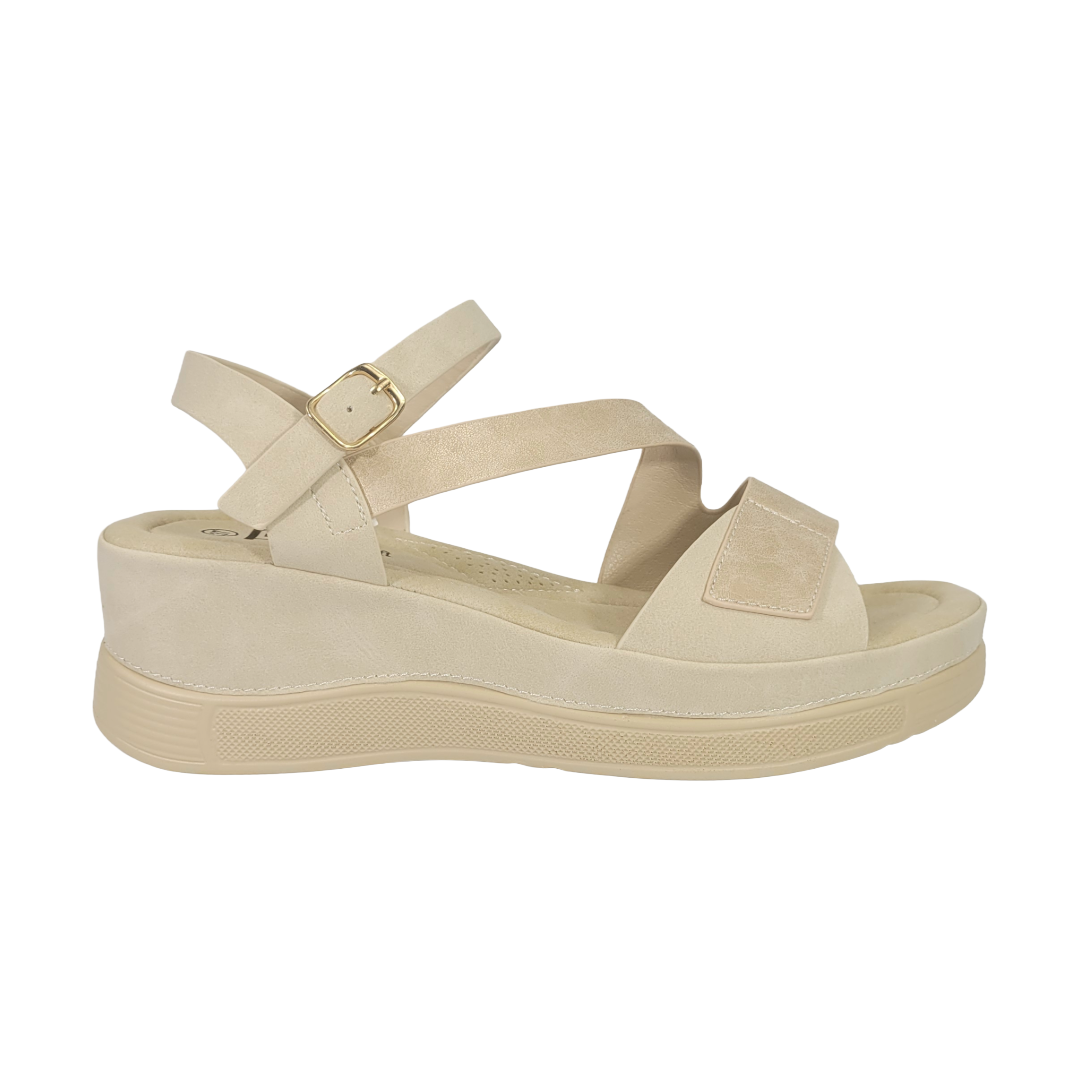SANDALIAS BY PASS BEIGE MUJER Y9654-3A-0