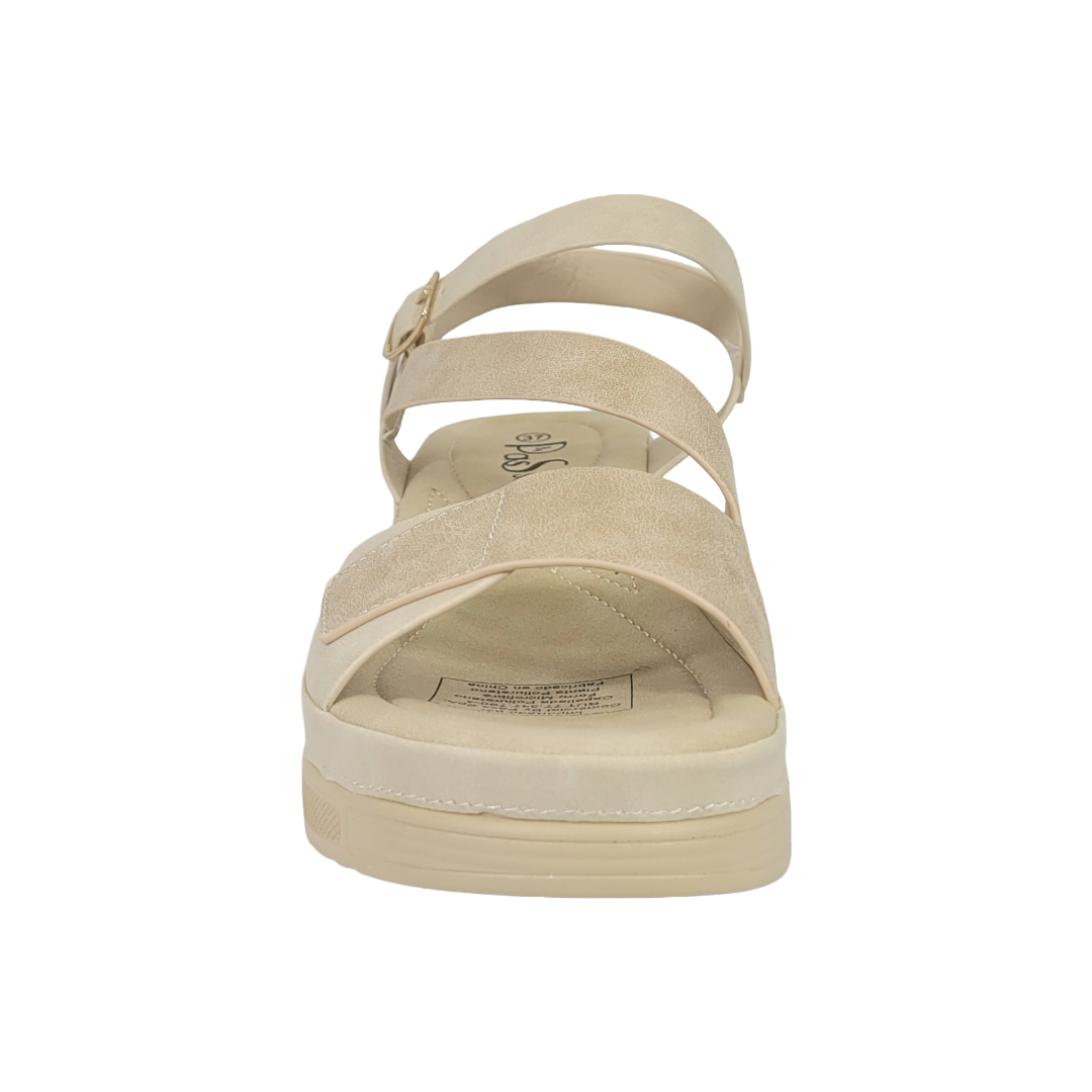 SANDALIAS BY PASS BEIGE MUJER Y9654-3A-2