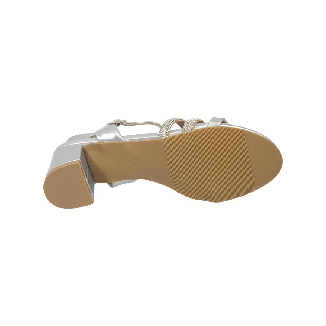 SANDALIAS DE FIESTA BONNY FRANCO PLATA MUJER 406-0018-4