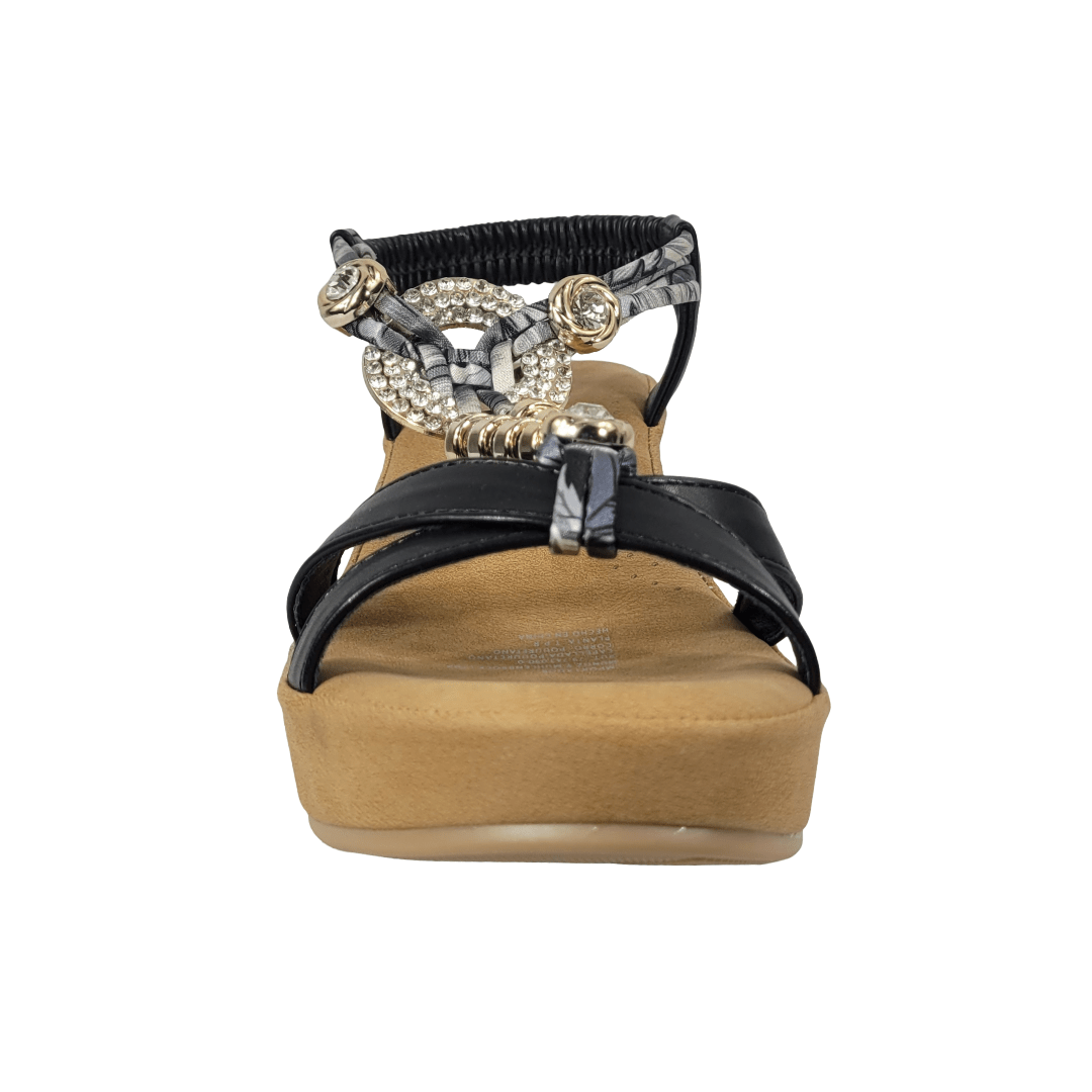 SANDALIAS BONNY FRANCO NEGRO CASUAL MUJER | 301-0115-2