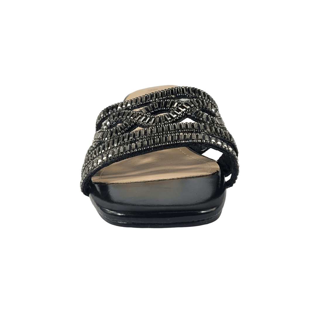 SANDALIAS DE FIESTA J-RUN NEGRO BRILLANTE MUJER | G679F3-2