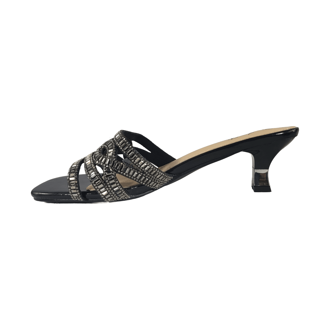 SANDALIAS DE FIESTA J-RUN NEGRO BRILLANTE MUJER | G679F3-3