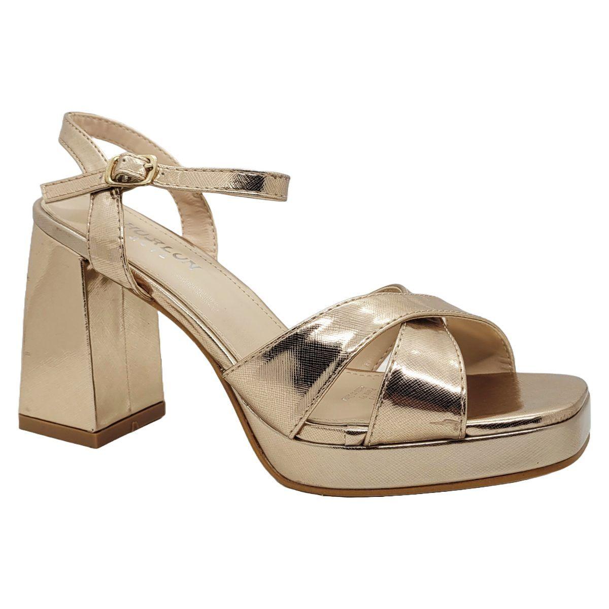 SANDALIAS DE FIESTA HUALUNAOTE CHAMPAGNE CHAROL | T2129-2