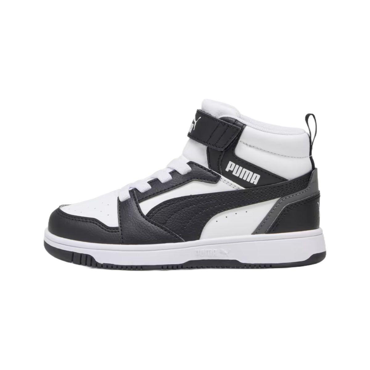 ZAPATILLAS PUMA REBOUND V6 MID NIÑOS BLANCO/NEGRO | 393832 -1