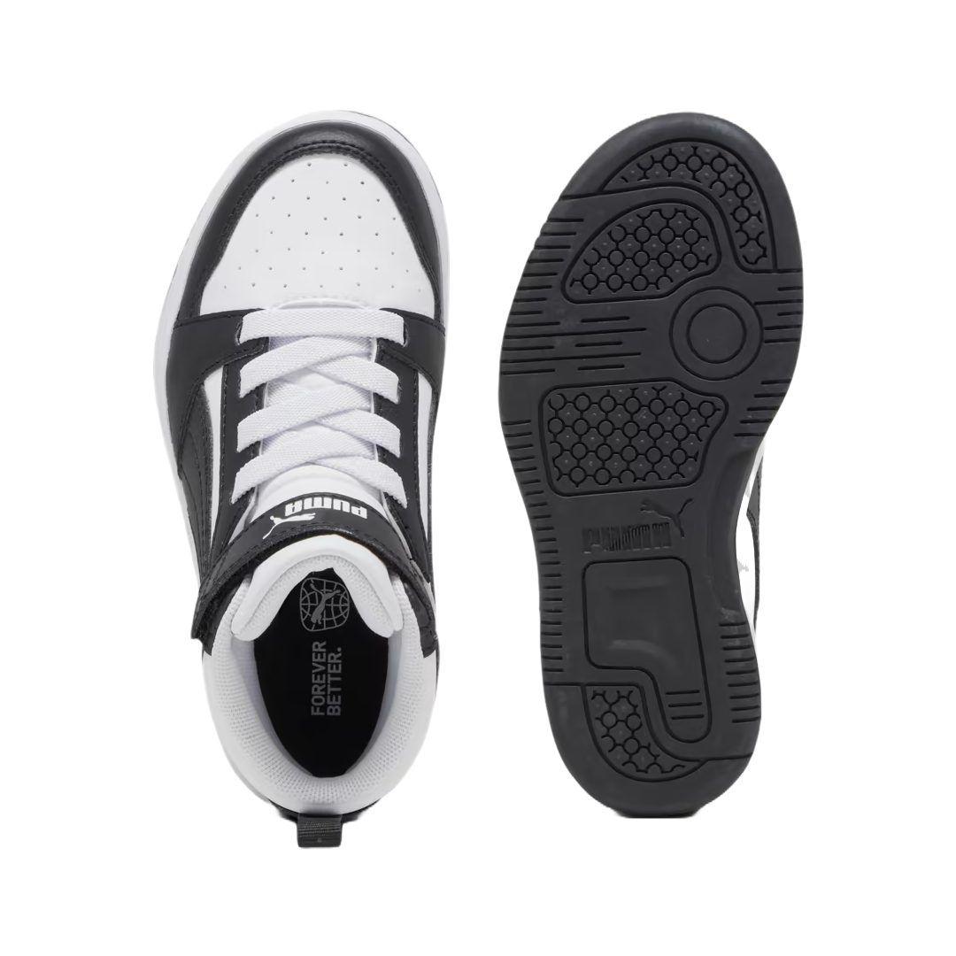 ZAPATILLAS PUMA REBOUND V6 MID NIÑOS BLANCO/NEGRO | 393832 -2