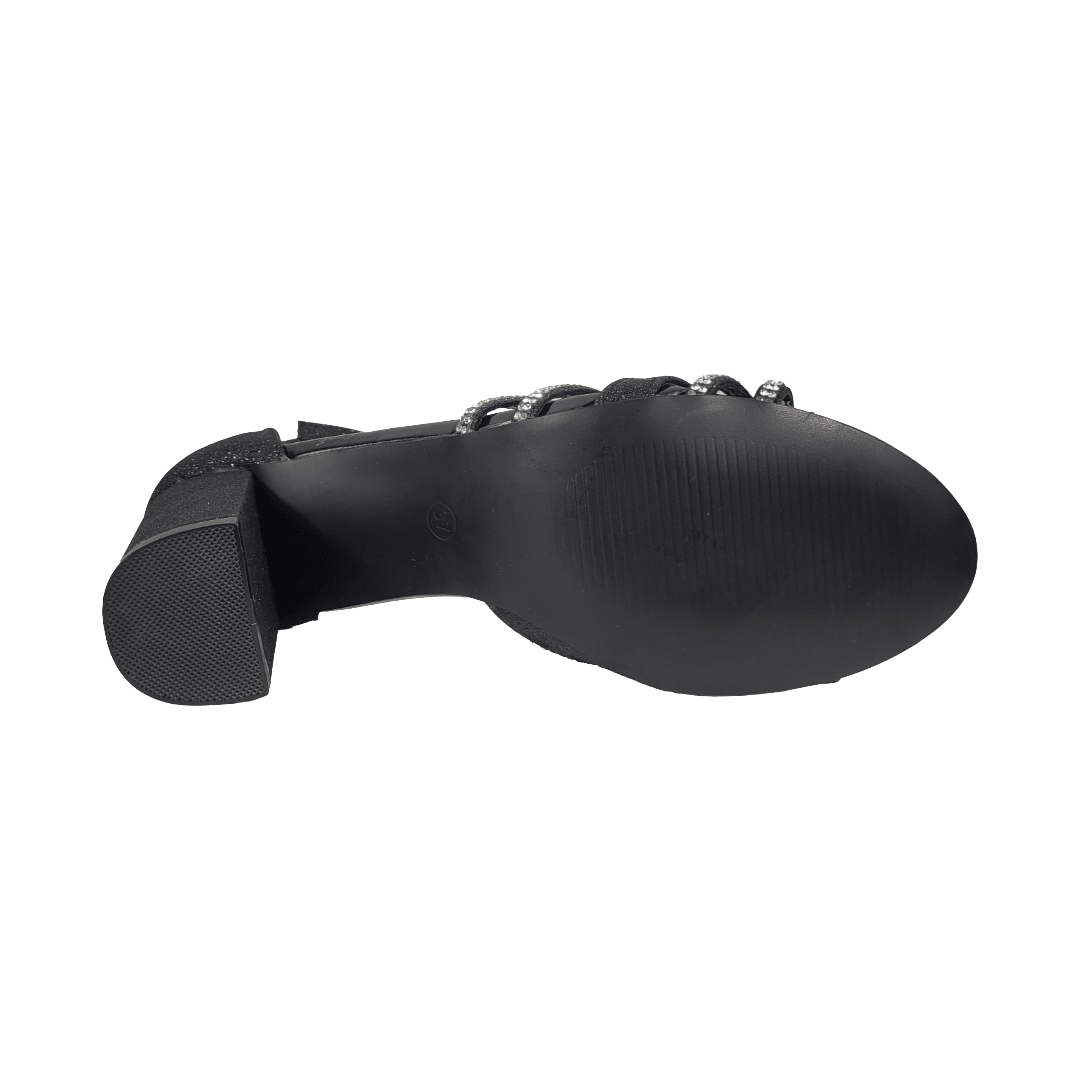 SANDALIAS DE FIESTA BONNY FRANCO NEGRO MUJER | 301-0022-4