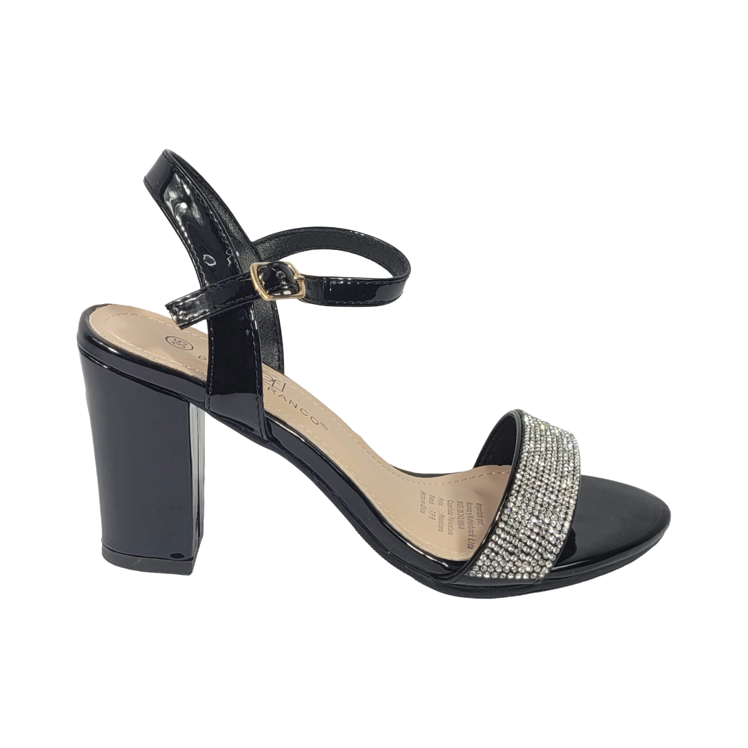 SANDALIAS DE FIESTA BONNY FRANCO NEGRO CHAROL MUJER 406-0300-0