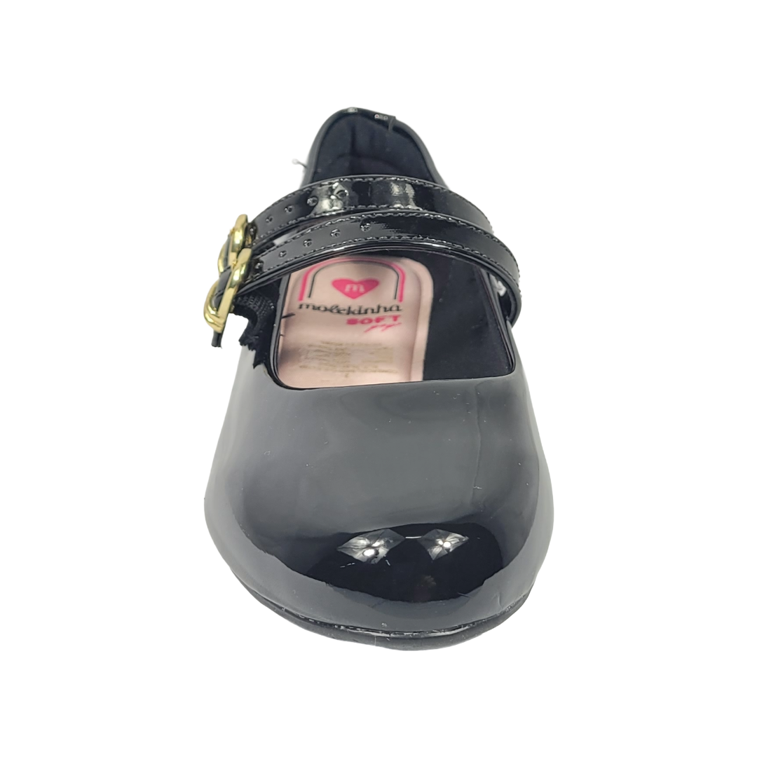 ZAPATOS MOLEKINHA NEGRO CHAROL INFANTIL 2528.123.13488-1574-2