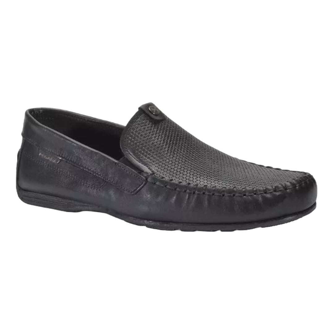 MOCASINES PEGADA DE CUERO NEGROS (HOMBRE) | 140741-03 - PEG-0