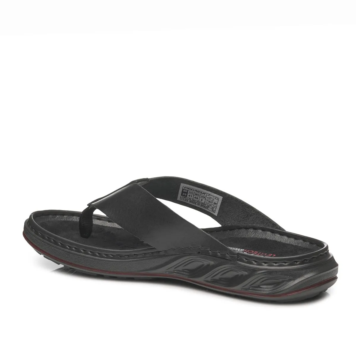 SANDALIAS OJOTAS PEGADA DE CUERO NEGRAS (HOMBRE) | 134103-05-2