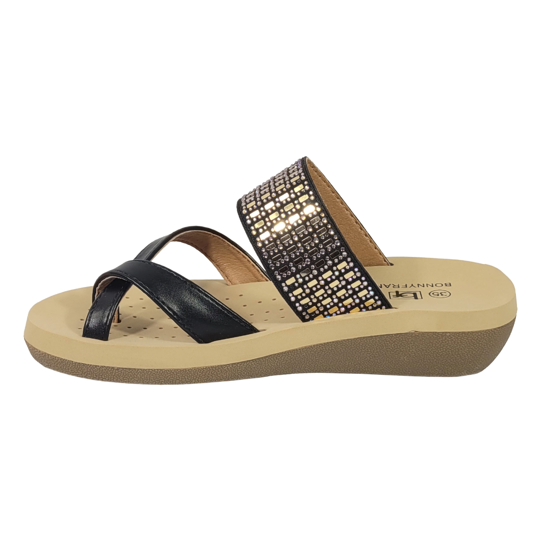 SANDALIAS BONNY FRANCO NEGRO MUJER 384-0971-1