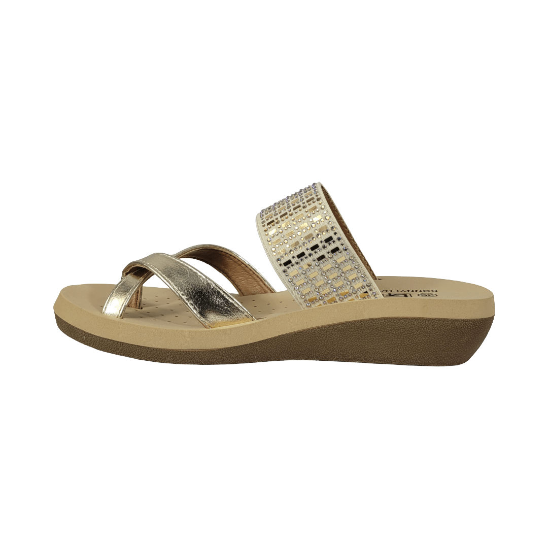 SANDALIAS BONNY FRANCO DORADO MUJER | 384-0971-3