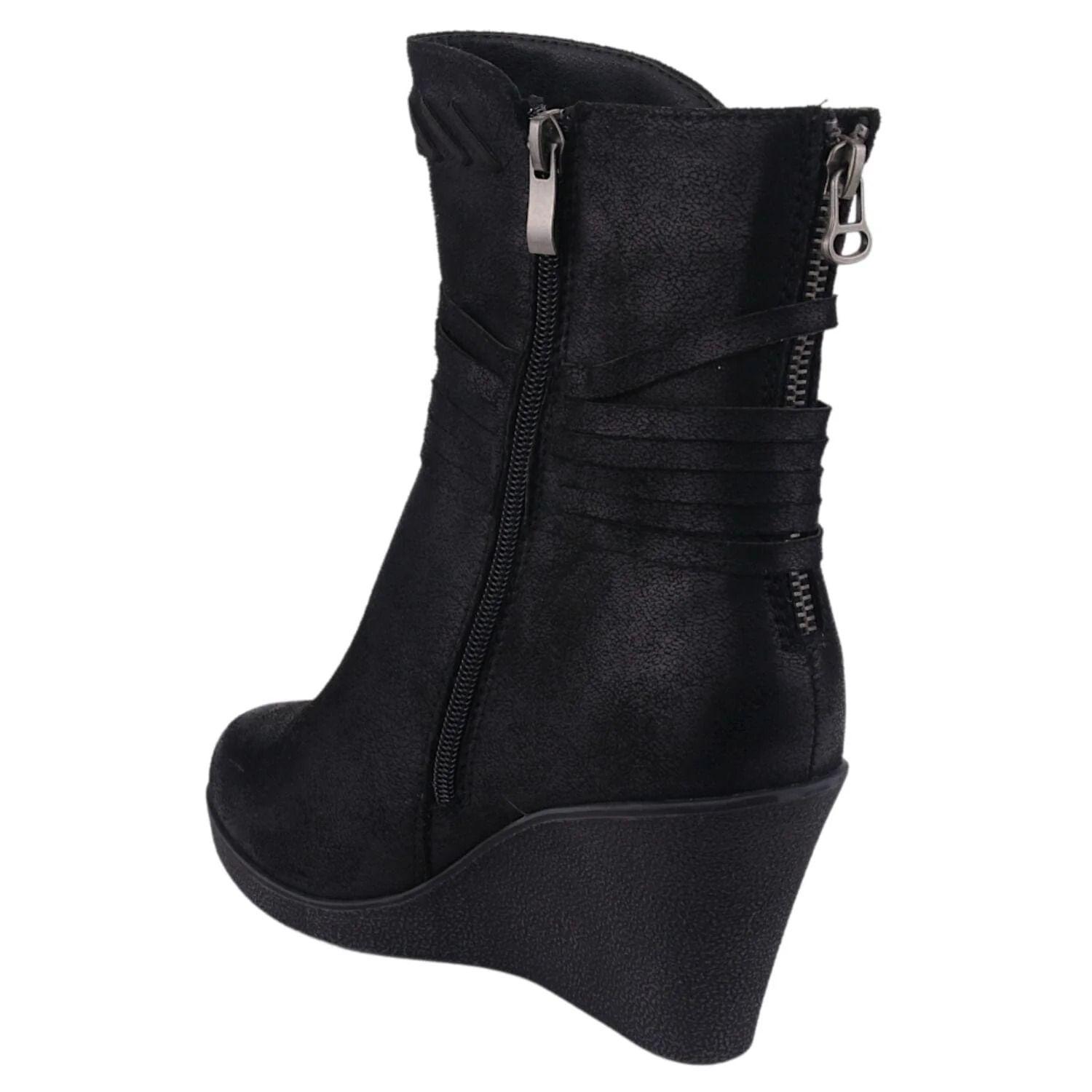 BOTIN CHALADA MUJER NEGRO CASUAL 1-WEDGE-42-2