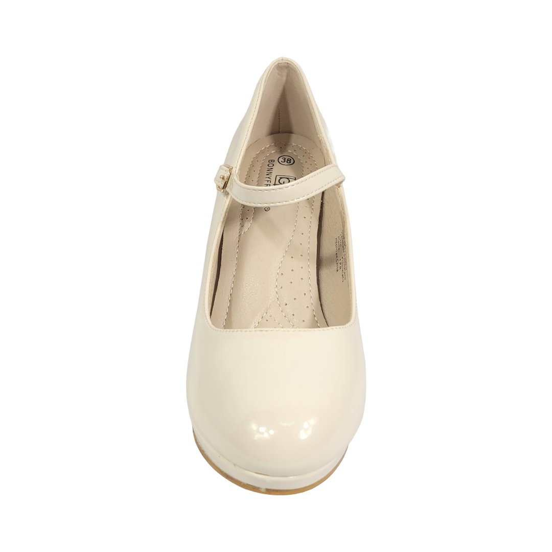 ZAPATOS FORMALES BONNY FRANCO BEIGE CHAROL MUJER 403-0250-2