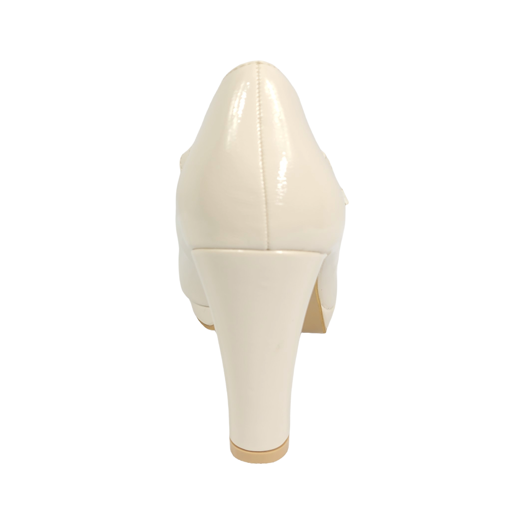 ZAPATOS FORMALES BONNY FRANCO BEIGE CHAROL MUJER 403-0250-3