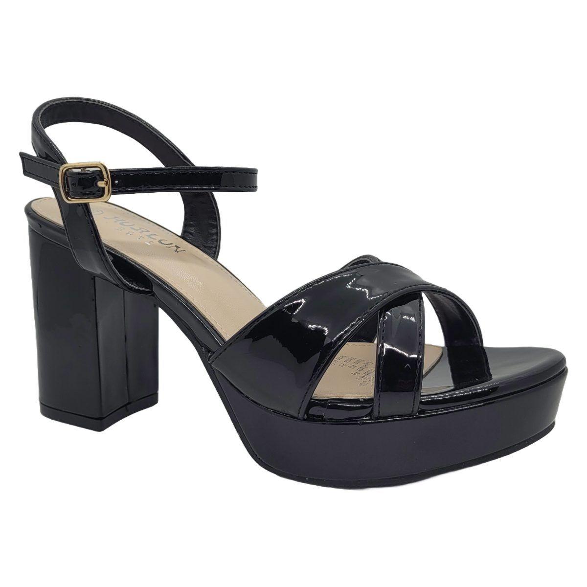 SANDALIAS DE FIESTA HUALUNAOTE BLACK CHAROL | T2117-2
