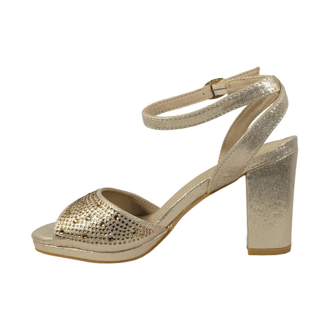 SANDALIAS DE FIESTA BONNY FRANCO DORADO MUJER | 384-0891-3
