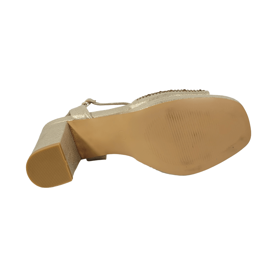 SANDALIAS DE FIESTA BONNY FRANCO DORADO MUJER | 384-0891-4