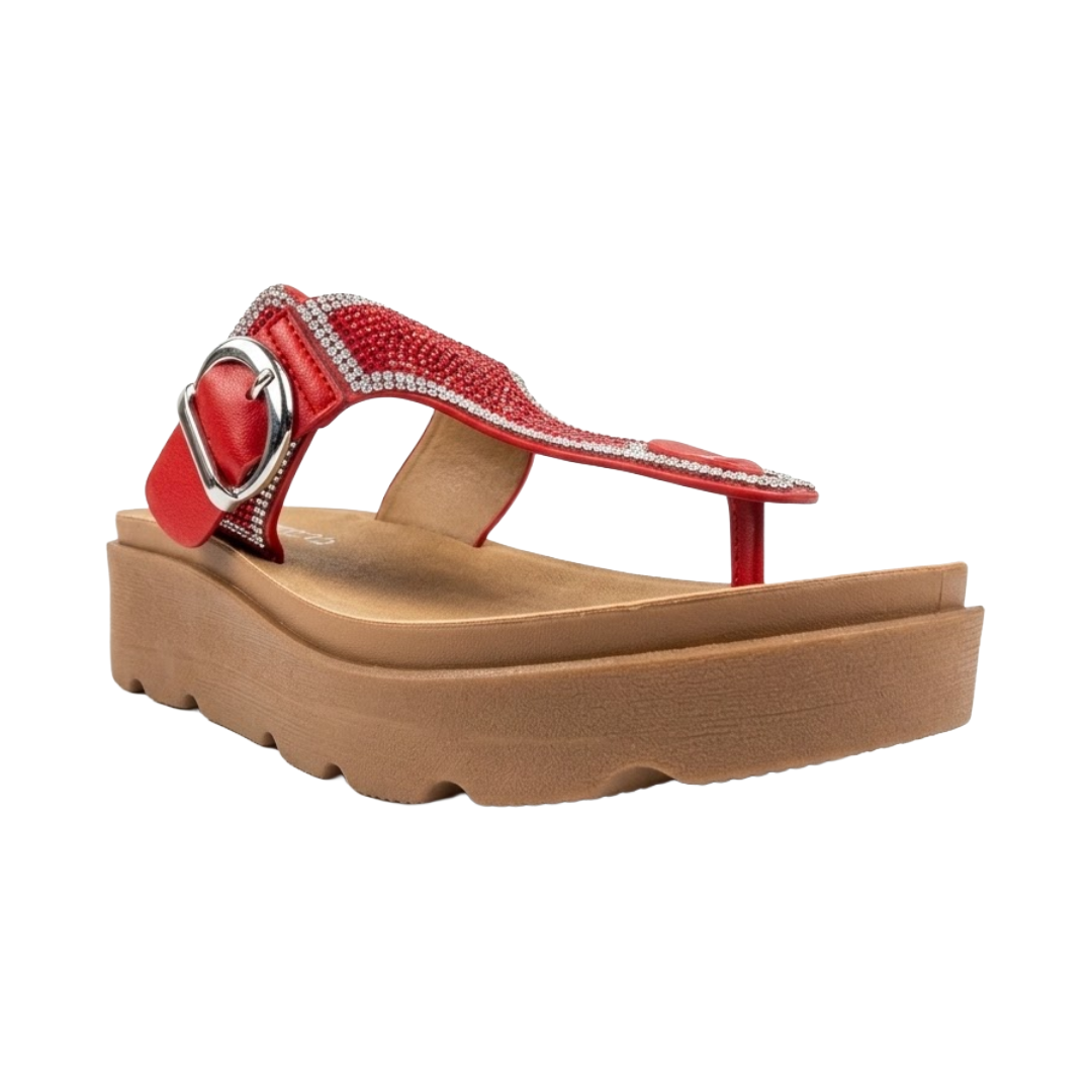 SANDALIAS BONNY FRANCO ROJO MUJER | 384-0502-1