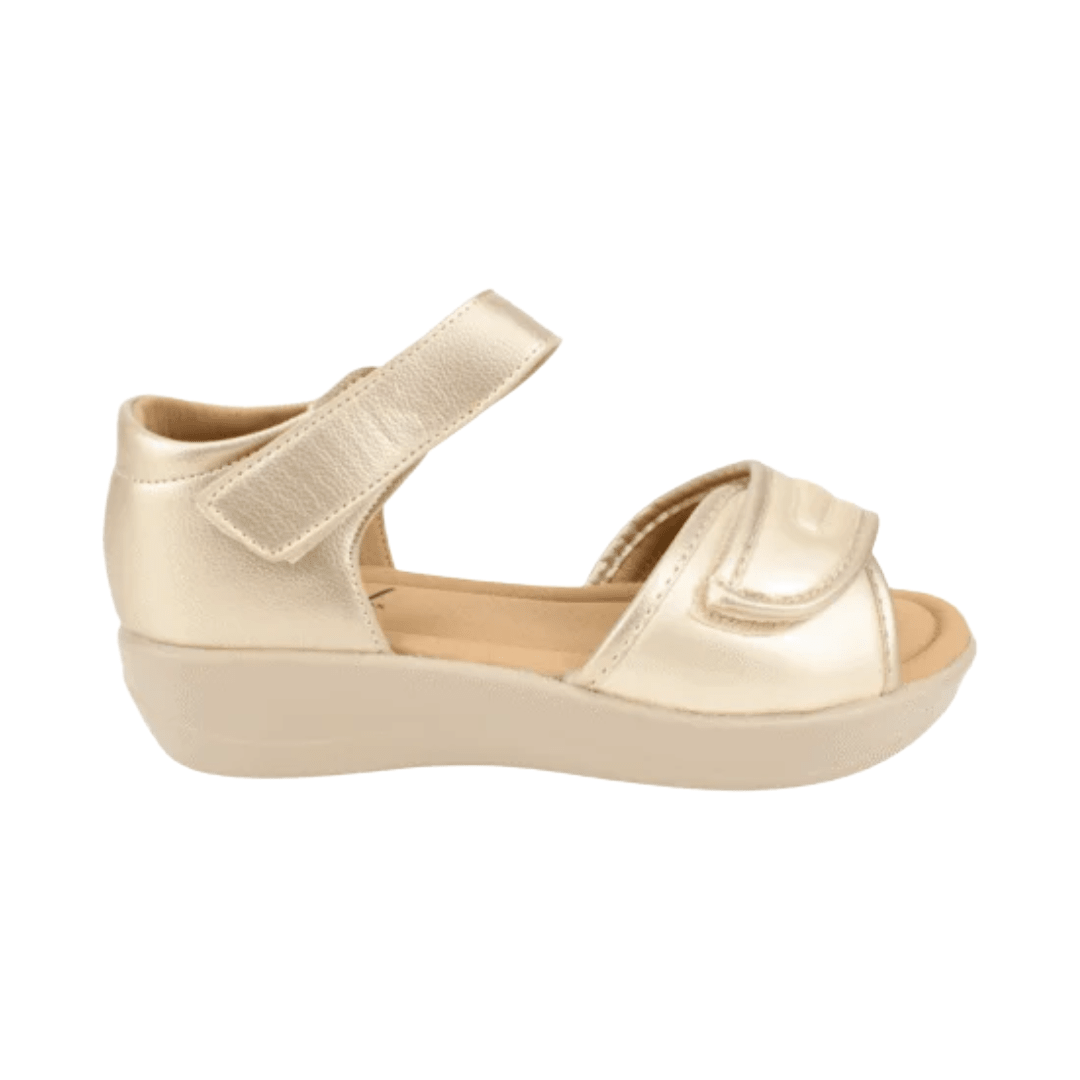 SANDALIAS NEW WALK VELCRO DORADO MUJER | FQT274-W0-0