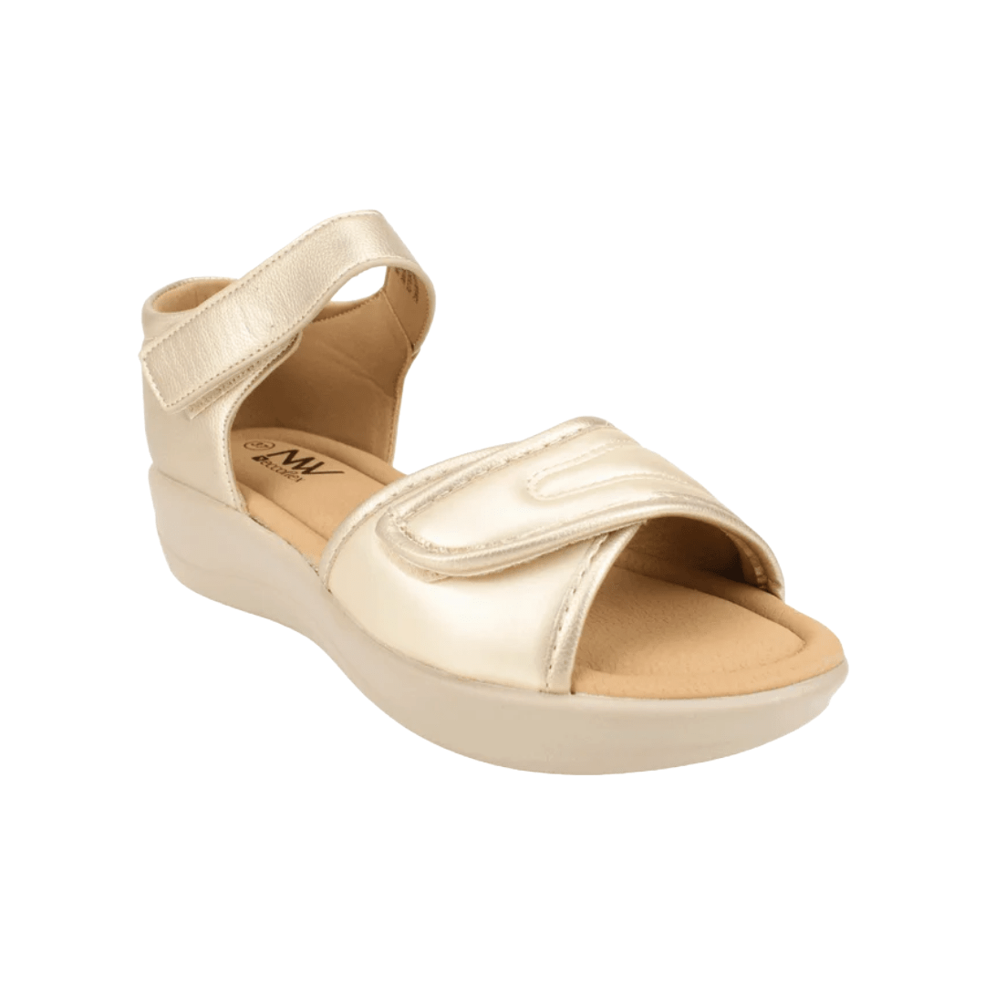 SANDALIAS NEW WALK VELCRO DORADO MUJER | FQT274-W0-1