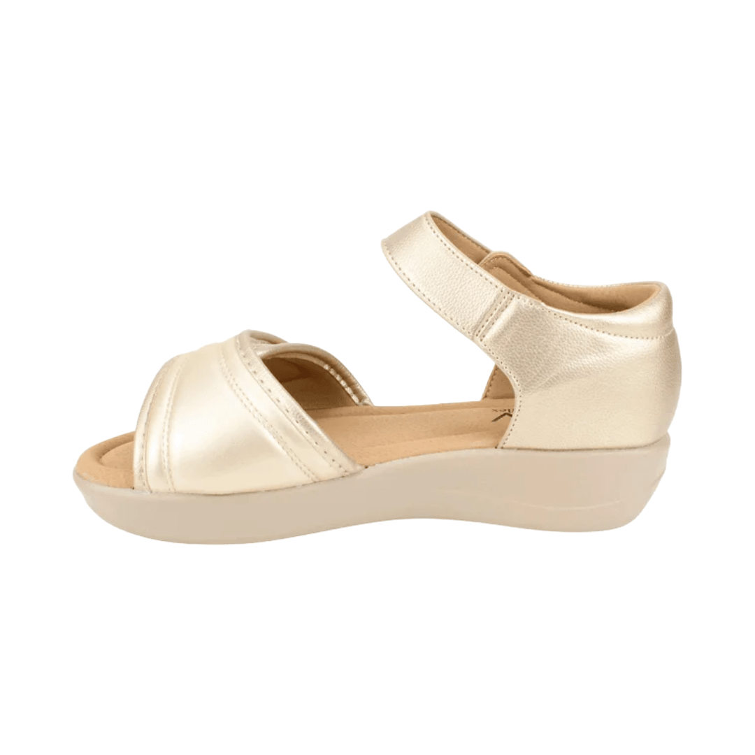 SANDALIAS NEW WALK VELCRO DORADO MUJER | FQT274-W0-2