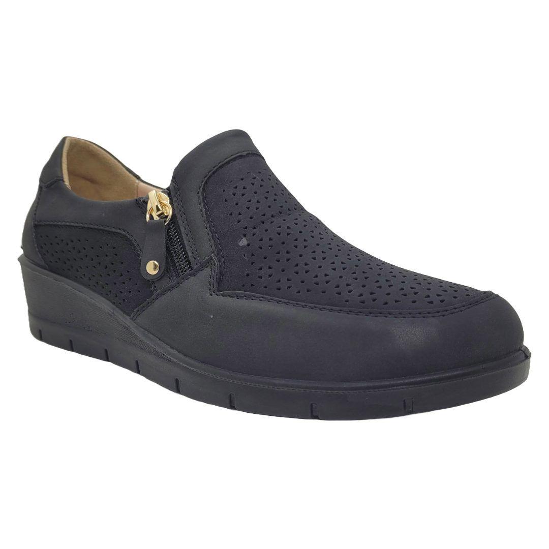 ZAPATOS CASUALES DE GAMUZA NEW WALK NEGROS | C25F2011-90-2