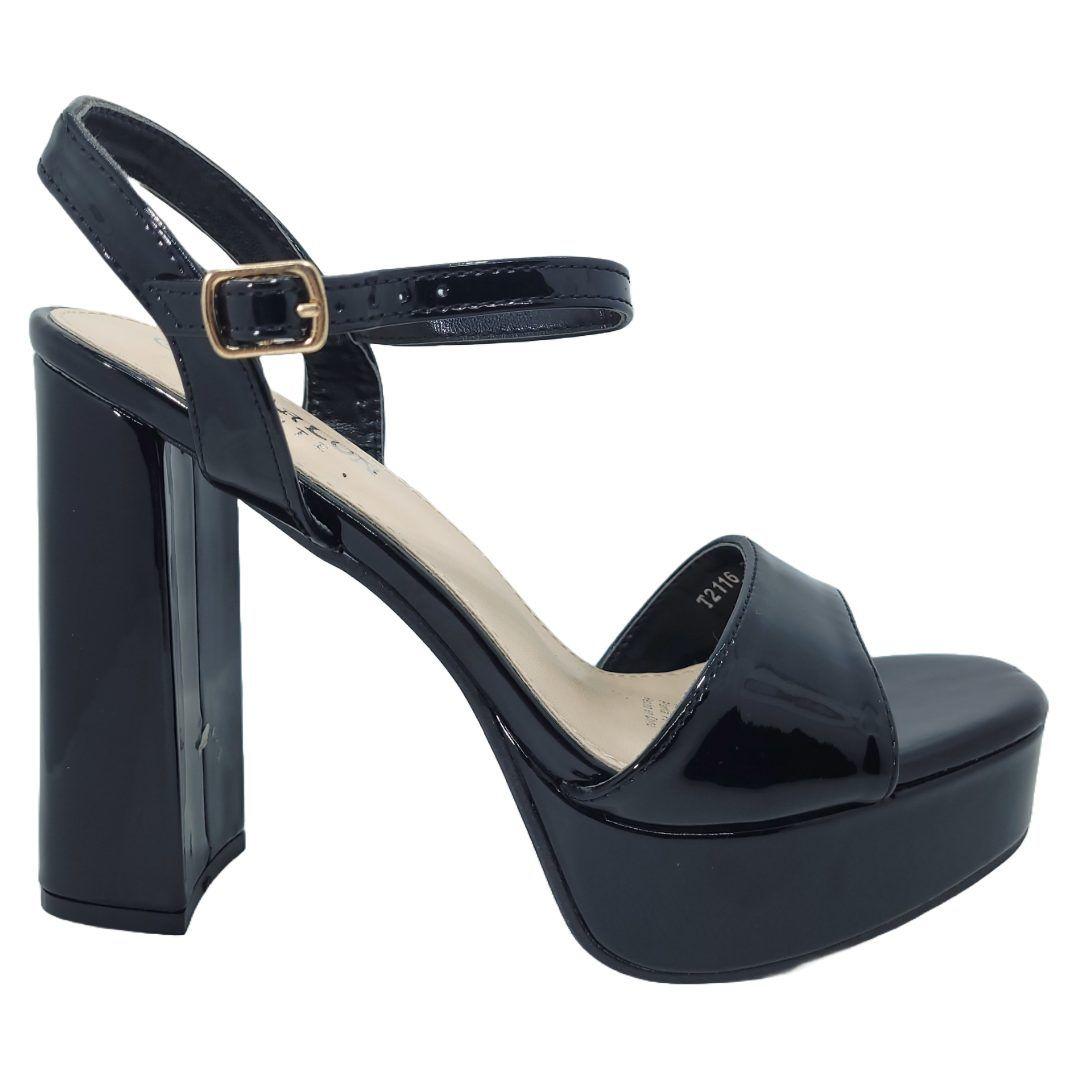 SANDALIAS DE FIESTA HUALUNAOTE BLACK CHAROL | T2116-0