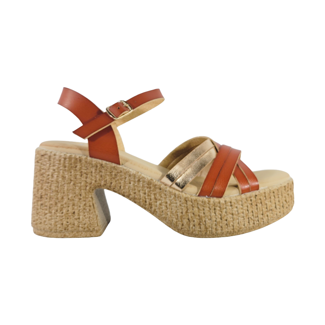 SANDALIAS BY PASS FASHION CAMEL MUJER | V25-Y5684-2-0