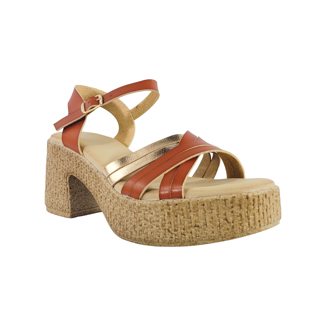 SANDALIAS BY PASS FASHION CAMEL MUJER | V25-Y5684-2-1