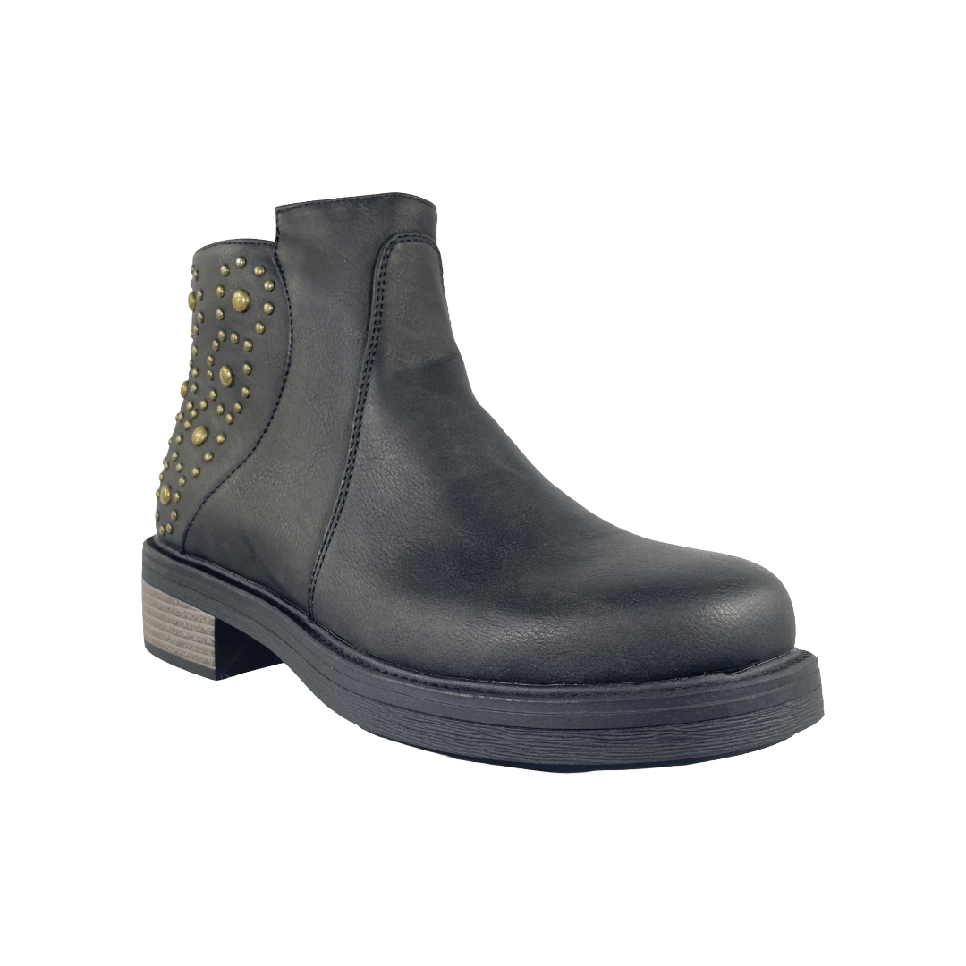 BOTINES POLICE NEGRO CASUAL MUJER MR-W1652-R2661-1